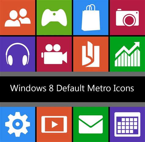 Windows 8 Default Metro Icons | Metro icons, Icon design, Windows 8