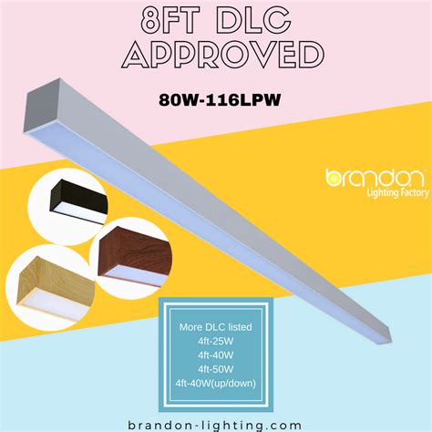 DLC listed 8ft LED Linear Suspended fixture - Brandon Lighting