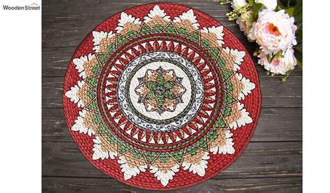 Buy Multicolour Cotton Braided Round Table Placemats - Set of 1 Online in India at Best Price ...