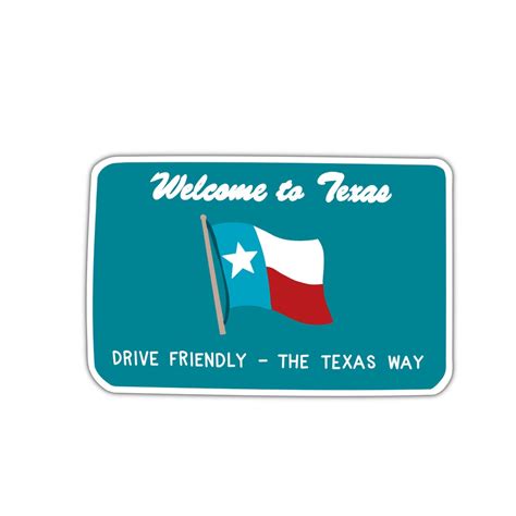 Welcome to Texas State Border Line Sign Sticker - Etsy