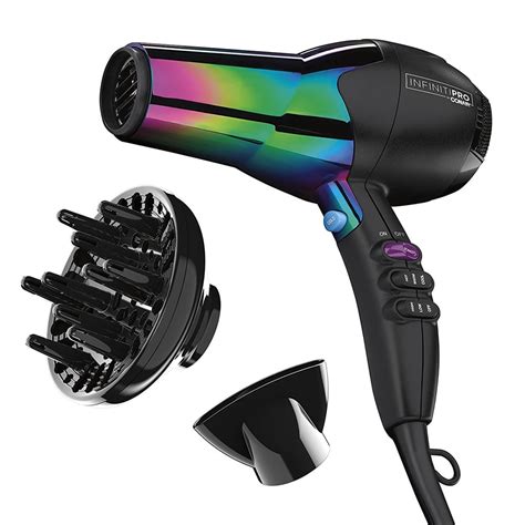 INFINITIPRO BY CONAIR Ionic Hair Dryer with Cool Styling, Concentrator and Diffuser for Curly ...