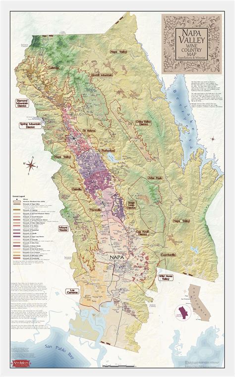 Napa Valley Wine Map - Best Napa Valley Wine Map | Wine map, Napa ...