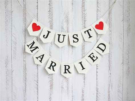 Just Married Banner Just Married Sign Rustic Wedding | Etsy | Just married sign, Just married ...