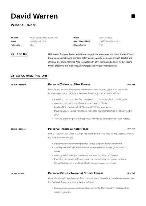 Guide: Personal Trainer Resume [ + 12 Samples ] | PDF | 2019