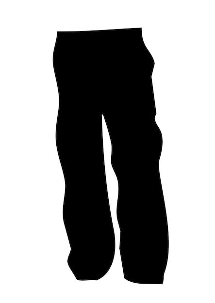 Premium Vector | Silhouette mens pants isolated on white background vector illustration in flat ...