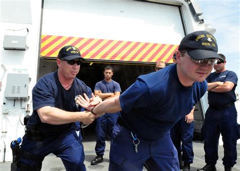 DVIDS - Images - Grasping Handcuffing Techniques Aboard USCGC Bertholf [Image 1 of 3]