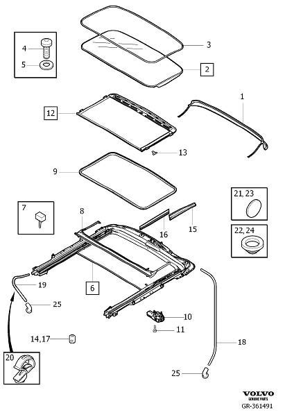 volvo XC90 Sunroof Glass (Outer). HATCH - 31385990 - Genuine volvo Part