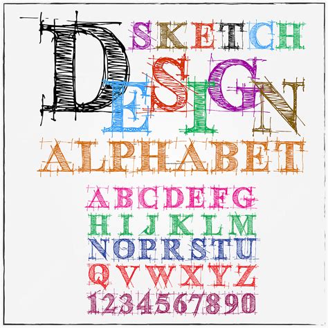 Sketch Kunst Font | Stilvolle Kritzeln Sketch Font | Sketch Alfabets, 3d, 3d Infografik, 3d Logo ...