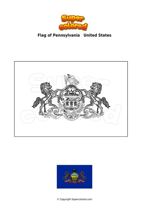 26 best ideas for coloring | Pennsylvania State Flag Coloring Page