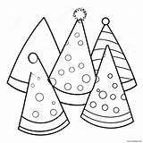Colorful Party Hats Coloring Page 39904 31564 sketch template