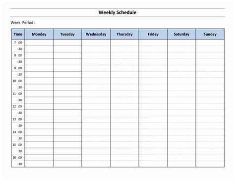 Weekly Hourly Planner Template in 2020 | Weekly planner template, Weekly schedule template excel ...