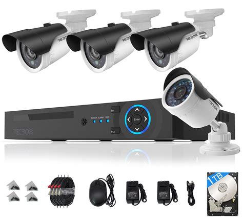 TECBOX AHD DVR 4 Channel CCTV Security Camera System with 4 HD 720P ...