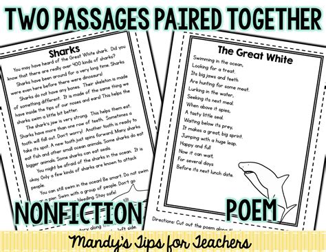 Paired Reading Passages {FREEBIE} - Mandy's Tips for Teachers