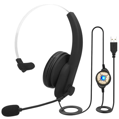 Single Ear USB Headset with Microphone, TSV Wired Noise Canceling ...