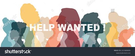 Help Wanted Banner Different People Stand Stock Vector (Royalty Free) 2215809095 | Shutterstock