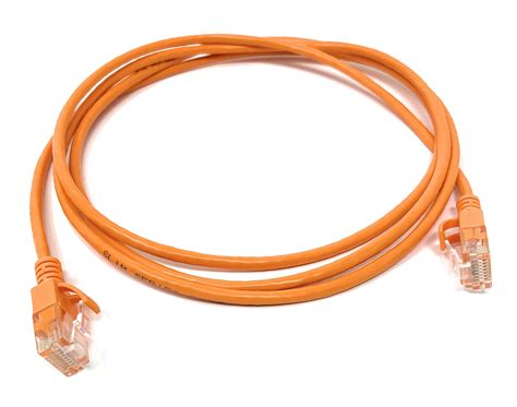 1ft Cat6a 28awg Network Patch Cable - Orange w/ Slim Jacket at Cables.com