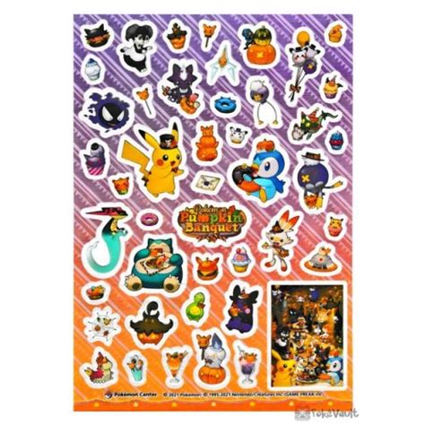 Pokemon Center 2021 Halloween Pumpkin Banquet Sticker Sheet