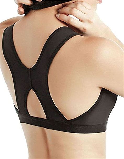 Women's Full Coverage Post-Surgical Front Closure Sports Bra With Adjustable Shoulder Wide Strap ...