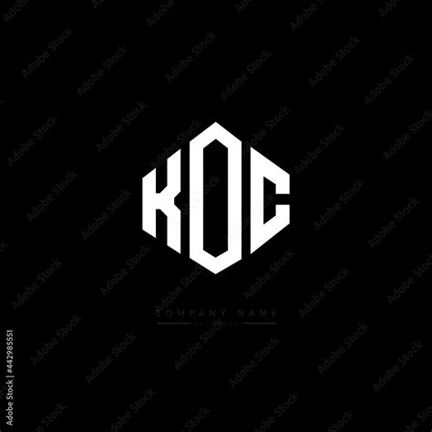 KOC letter logo design with polygon shape. KOC polygon logo monogram. KOC cube logo design. KOC ...