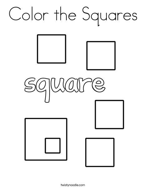 Color the Squares Coloring Page - Twisty Noodle