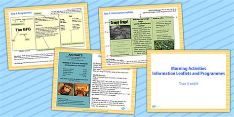 English Morning Activities Informative Leaflets