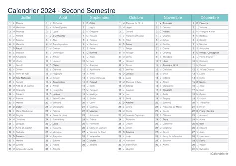 Calendrier 2024 à imprimer PDF et Excel - iCalendrier