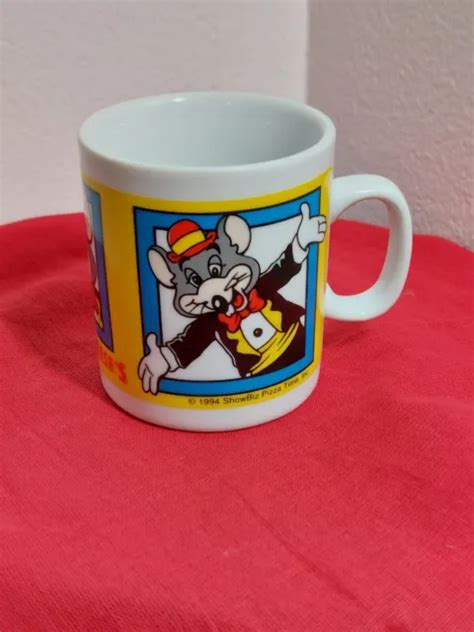 VINTAGE 1994 CHUCK E Cheese's Mini Ceramic Mug/Cup - Showbiz Pizza Time ...