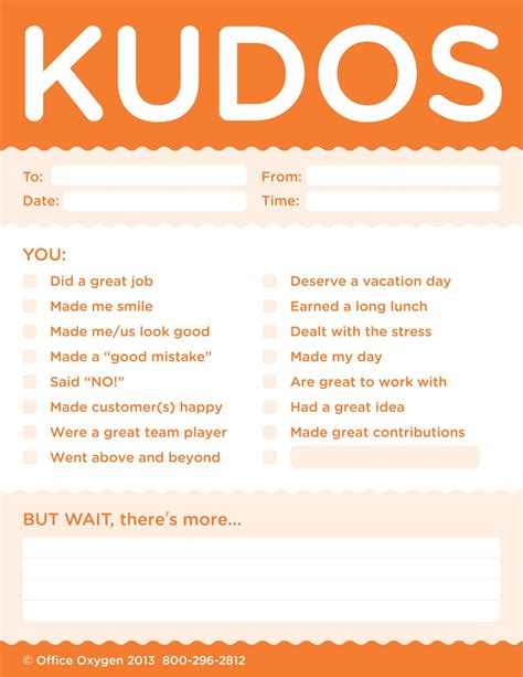 Kudos Cards For Employees Printable - Printable Templates