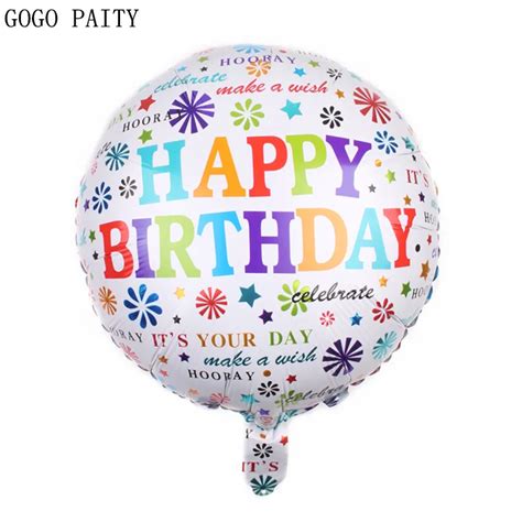 GOGO PAITY New 18 inch round happy birthday balloons Children's birthday party decoration ...