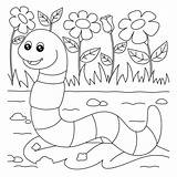 Fun Worm With Flowers coloring page  Download Print Or Color Online sketch template