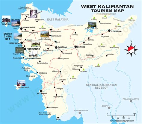 West Borneo Map - Peta Kalimantan Barat - West Kalimantan Map