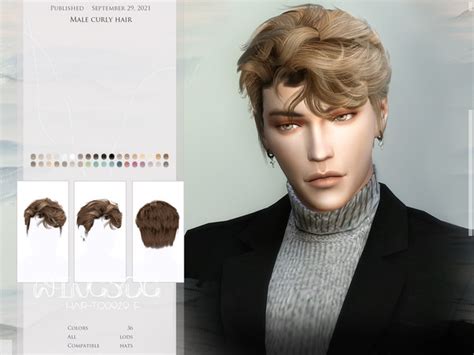 The Sims Resource - WINGS-TO0929-Male curly hair