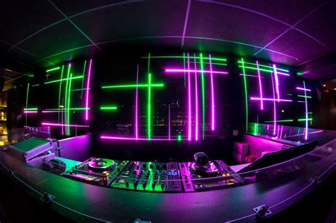 DJ Booth with Neon Lights - DJ Setup at FunDJStuff.com