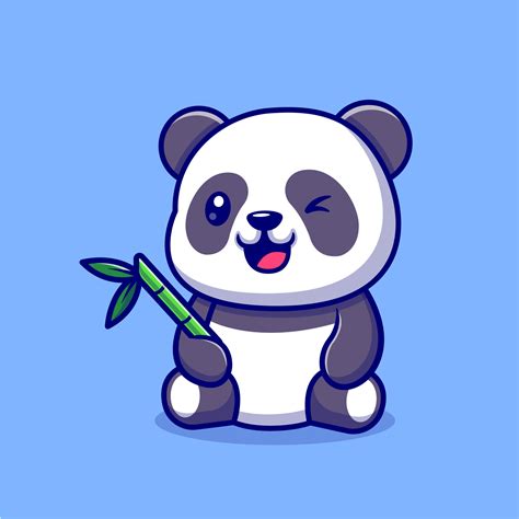 Cute Panda With Bamboo Cartoon Vector Icon Illustration. Animal Nature ...