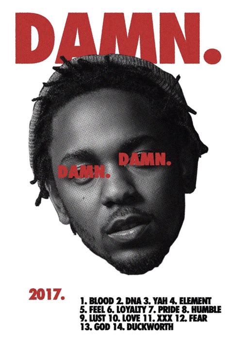 Kendrick lamar ‘damn’ album poster 20×30 – Artofit