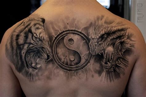 Tiger Dragon Ying Yang tattoo by Mumia Tattoo | Best Tattoo Ideas Gallery