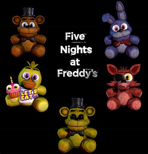 [Blender/FNAF] FNAF 1 Plushies 2.9 port showcase by RazvanAndrei123 on DeviantArt