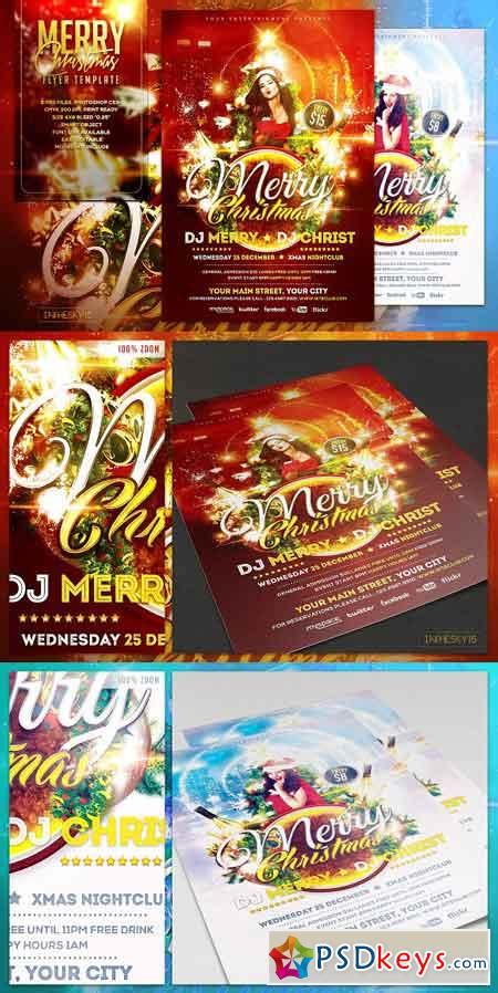 Merry Christmas Flyer Template 1101673 » Free Download Photoshop Vector Stock image Via Torrent ...