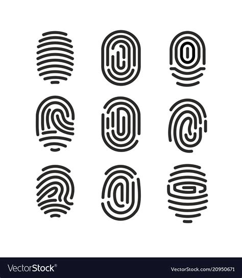 Set of fingerprint icons Royalty Free Vector Image