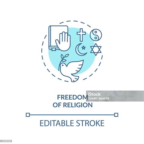 Freedom Of Religion Concept Icon Stock Illustration - Download Image ...