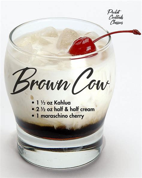 Brown Cow | Drinks alcohol recipes, Alcohol drink recipes, Yummy alcoholic drinks