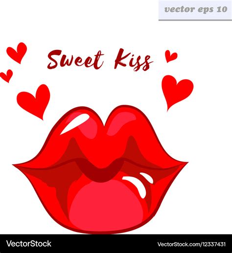 Lips kiss Royalty Free Vector Image - VectorStock