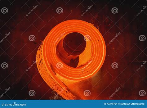 Hot-rolled steel process stock image. Image of conveyor - 77379761