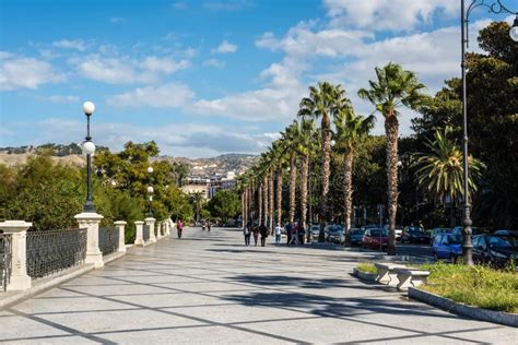 Waterfront Promenade Lungomare Falcomata in Reggio Calabria, Italy Editorial Image - Image of ...