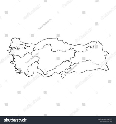 Turkey Map Regions Vector Illustration Stock Vector (Royalty Free ...