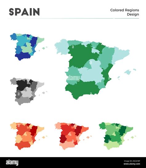 Spain map collection. Borders of Spain for your infographic. Colored ...