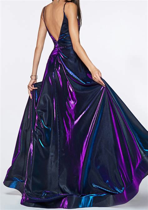 Ultra Violet Purple & Blue Iridescent Gown | Pretty prom dresses, Gowns ...