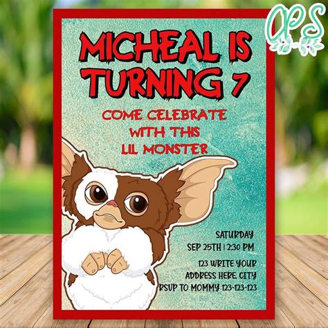 Gremlins Gizmo Birthday Party Custom Digital Invitation ...