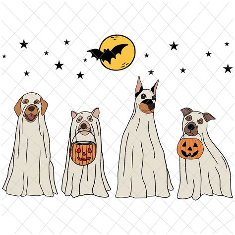 Ghost Dog Halloween Svg, Dog Retro Spooky Season Halloween Svg, Ghost ...