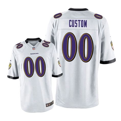 Baltimore Ravens #00 White Men Custom Game Jersey – Choose Your Style ...